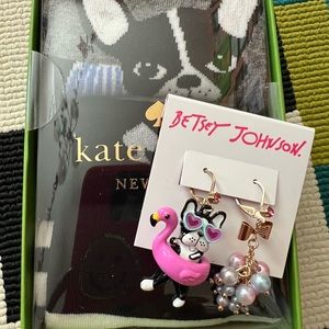 Unopened/New Kate Spade socks and Betsey Johnson earrings